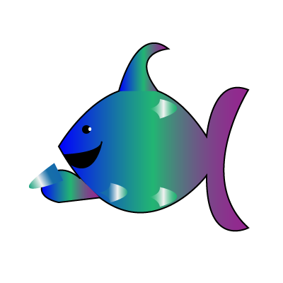 Rainbow fish giving scales